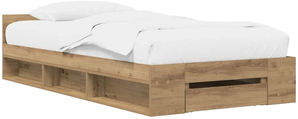 Lova Lovos rėmas su saugojimu su stalčių Artisano ąžuolo 80 x 200 cm