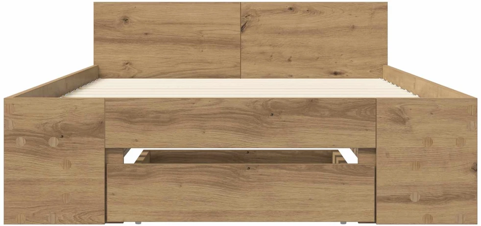 Lova Lovos rėmas su saugojimu su stalčių Artisano ąžuolo 80 x 200 cm