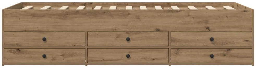 Lova Lovos rėmas su saugojimu su stalčių Artisano ąžuolo 80 x 200 cm