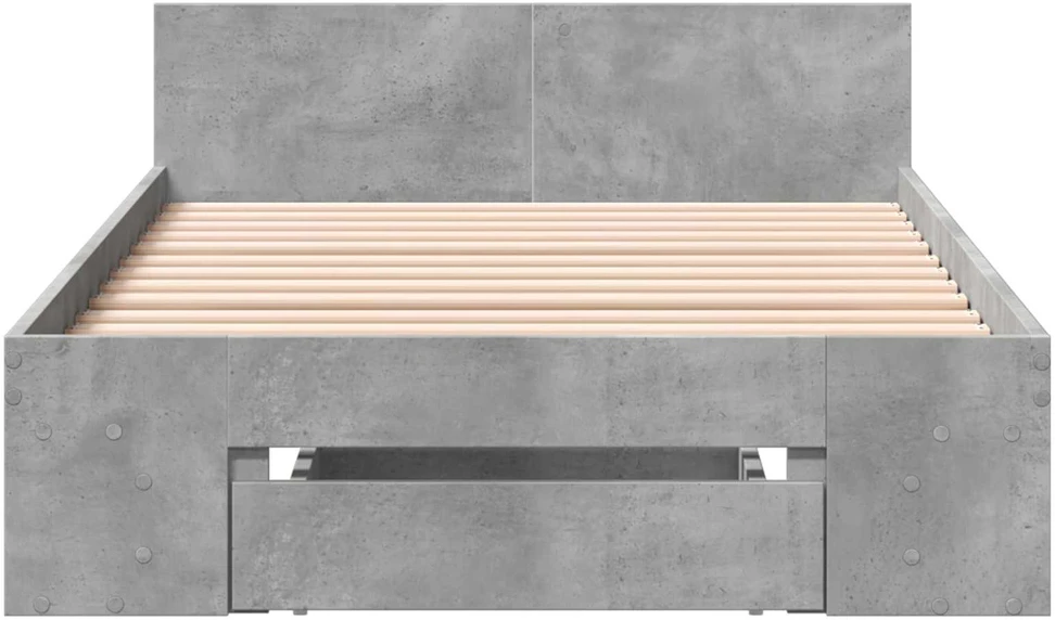 Lova Lovos rėmas su saugojimu su stalčių Betono pilka 80 x 200 cm