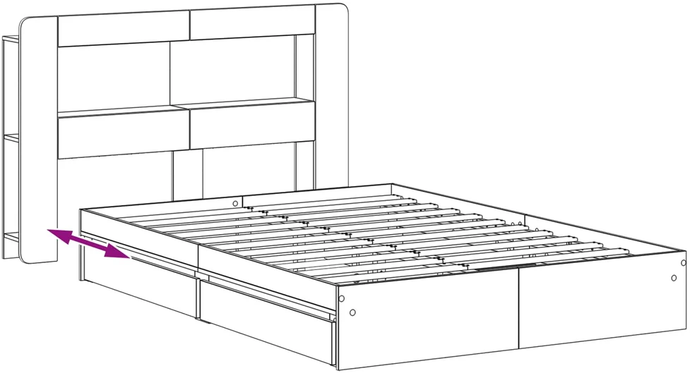 Lovos rėmas su saugojimu su stalčių Betono pilka 150 x 200 cm