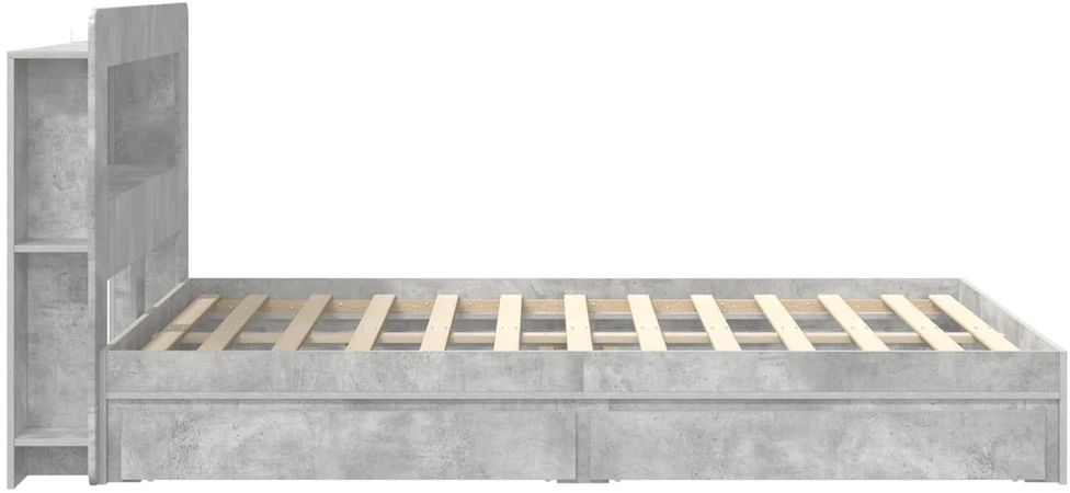 Lovos rėmas su saugojimu su stalčių Betono pilka 150 x 200 cm
