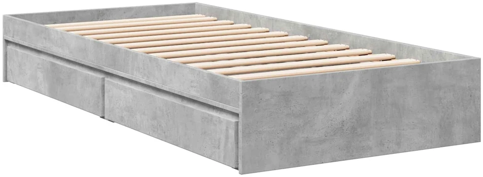 Lova Lovos rėmas su saugojimu su stalčių Betono pilka 80 x 200 cm
