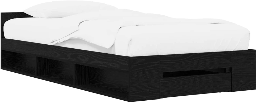 Lova Lovos rėmas su saugojimu su stalčių Juodojo ąžuolo 80 x 200 cm