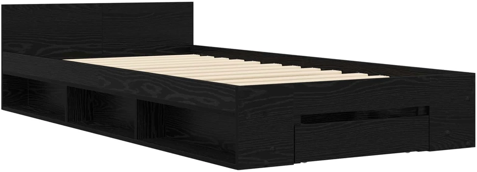 Lova Lovos rėmas su saugojimu su stalčių Juodojo ąžuolo 80 x 200 cm
