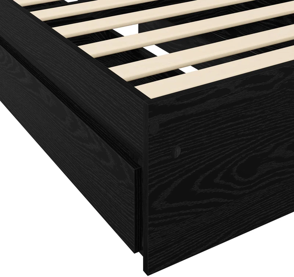 Lova Lovos rėmas su saugojimu su stalčių Juodojo ąžuolo 80 x 200 cm