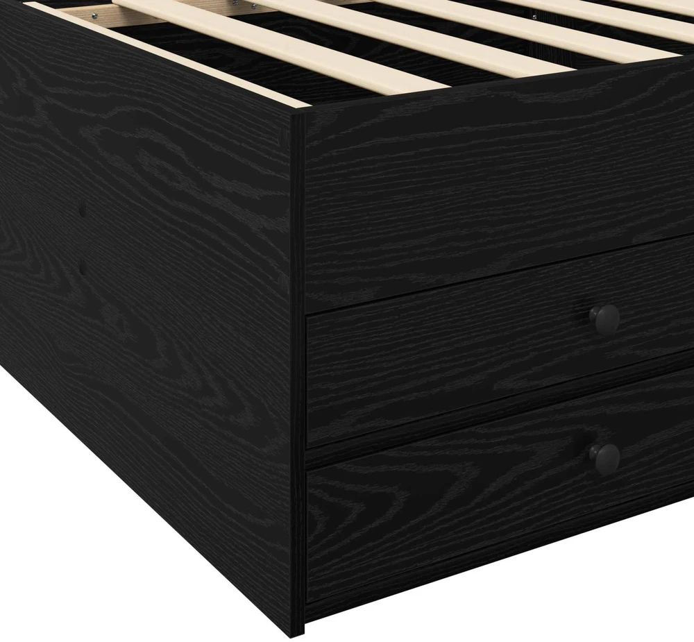 Lova Lovos rėmas su saugojimu su stalčių Juodojo ąžuolo 80 x 200 cm