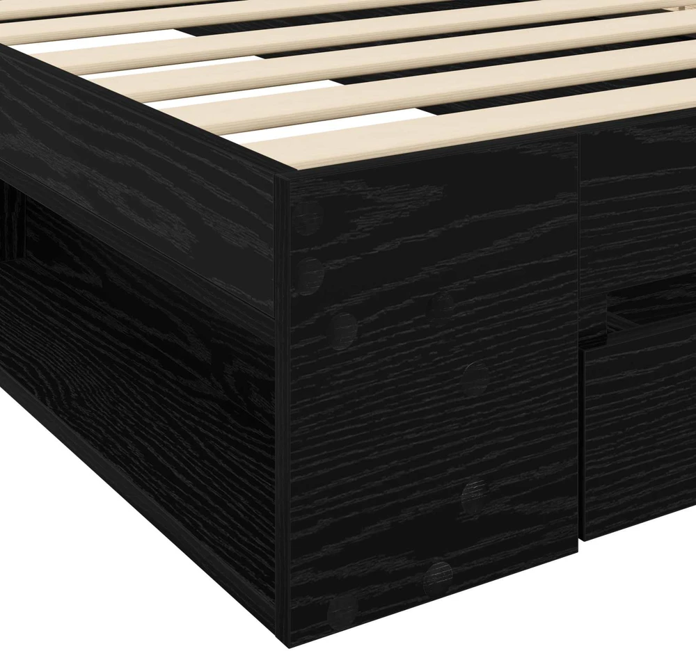 Lova Lovos rėmas su saugojimu su stalčių Juodojo ąžuolo 80 x 200 cm