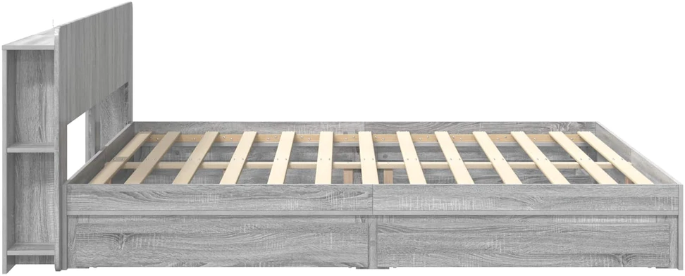 Lovos rėmas su saugojimu su stalčių Pilka Sonoma 180 x 200 cm