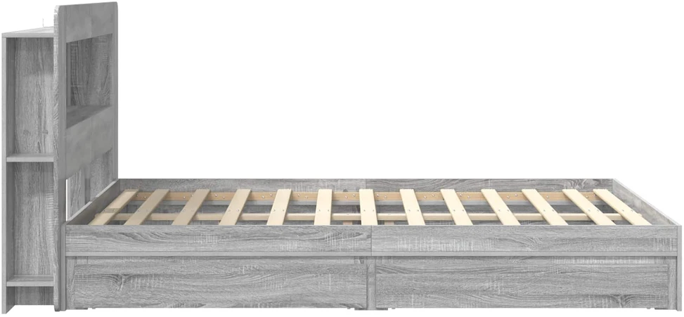 Lovos rėmas su saugojimu su stalčių Pilka Sonoma 160 x 200 cm