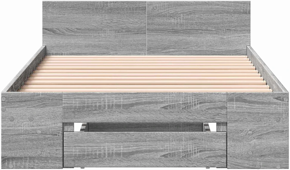 Lova Lovos rėmas su saugojimu su stalčių Pilka Sonoma 80 x 200 cm