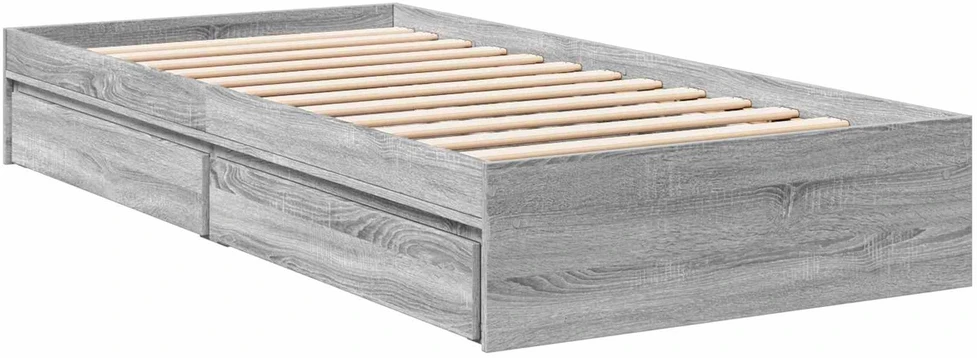 Lova Lovos rėmas su saugojimu su stalčių Pilka Sonoma 80 x 200 cm