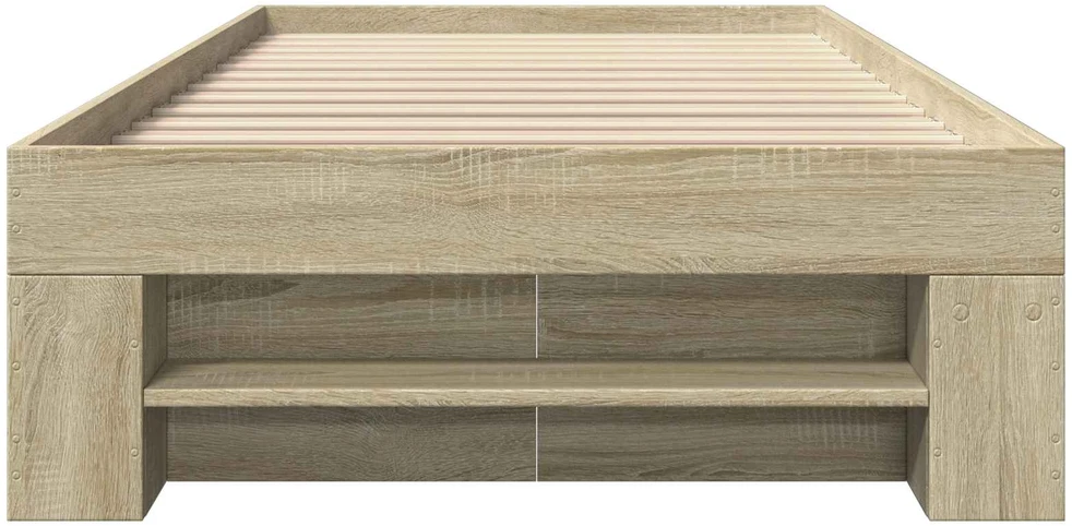 Lova Lovos rėmas su saugojimu su stalčių Sonoma ąžuolas 80 x 200 cm
