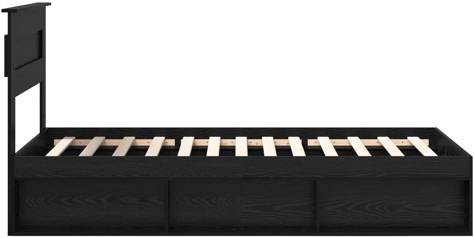 Lova Lovos rėmas Paprastas Juoda 75 x 190 cm Kietos pušies mediena