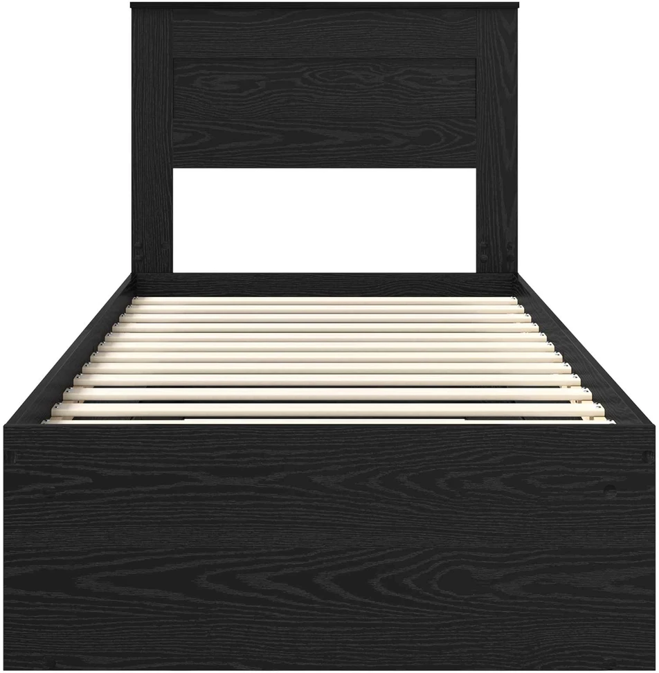 Lova Lovos rėmas Paprastas Juoda 75 x 190 cm Kietos pušies mediena
