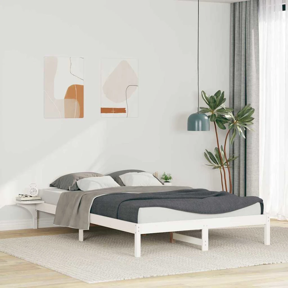 Lova Lovos rėmas su šoninėmis stalelėmis Balta 140 x 220 cm