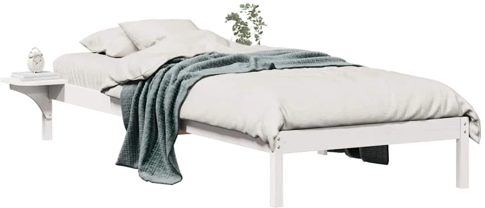 Lova Lovos rėmas su šoninėmis stalelėmis Balta 80 x 210 cm