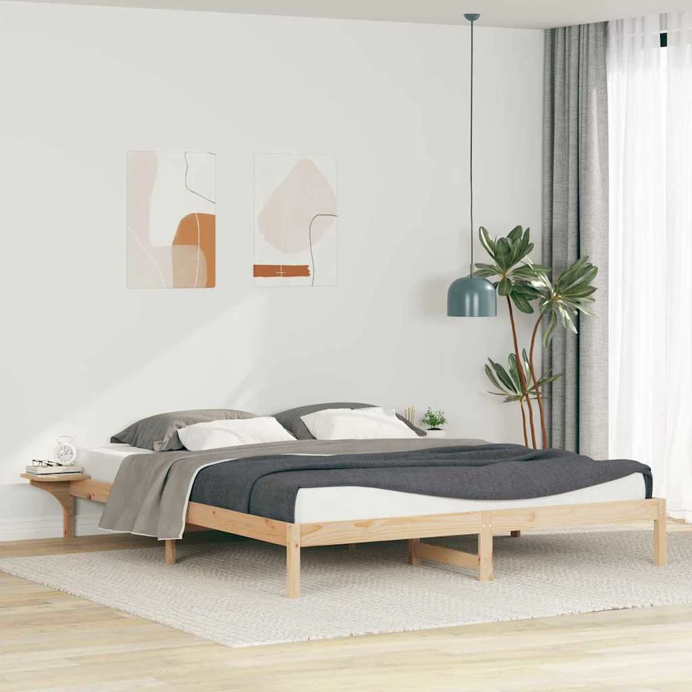 Lova Lovos rėmas su šoninėmis stalelėmis Natūrali 200 x 220 cm