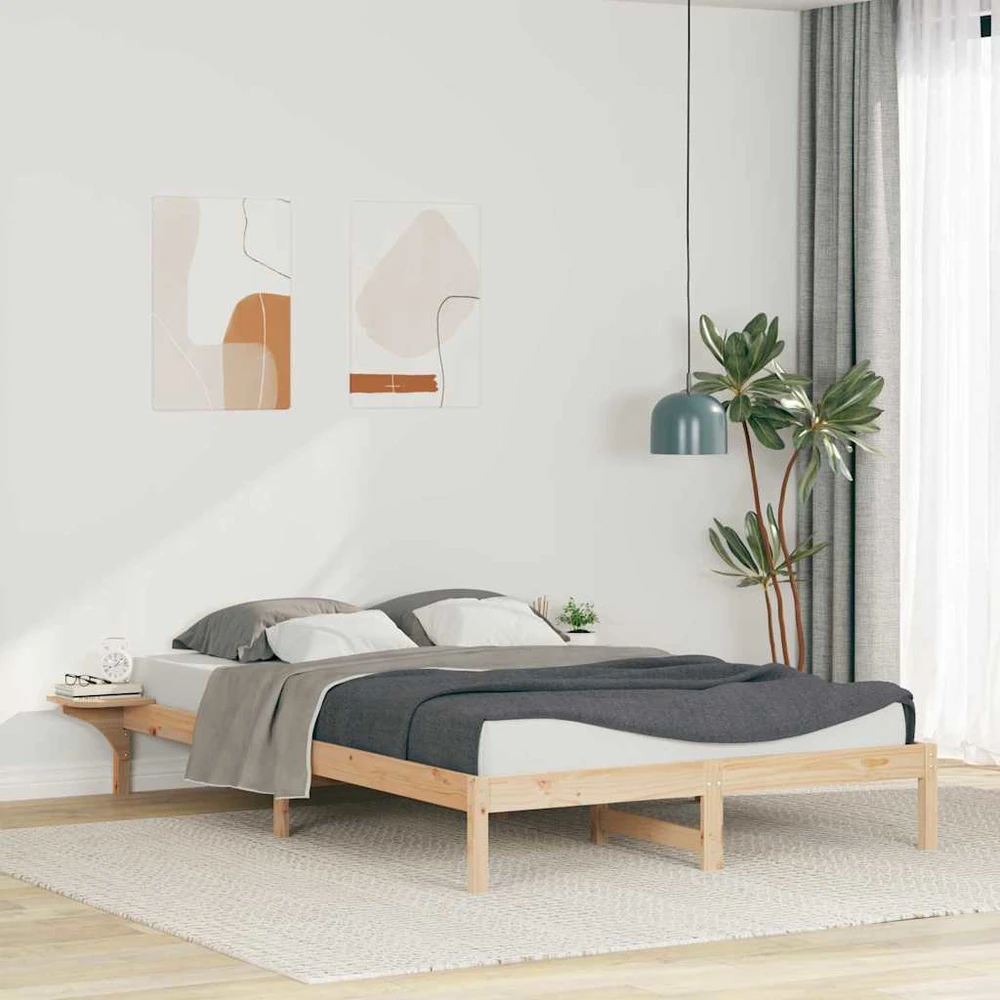 Lova Lovos rėmas su šoninėmis stalelėmis Natūrali 140 x 210 cm
