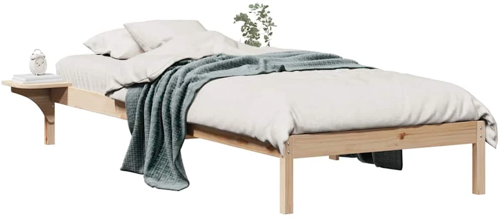 Lova Lovos rėmas su šoninėmis stalelėmis Natūrali 80 x 210 cm