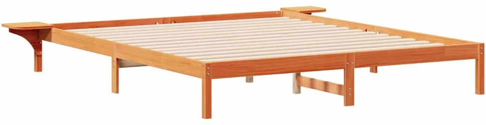 Lova Lovos rėmas su šoninėmis stalelėmis Vaško ruda 180 x 210 cm
