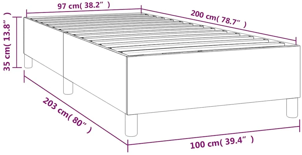 Lovos rėmas be čiužinio tamsiai mėlynas 100x200 cm aksomas