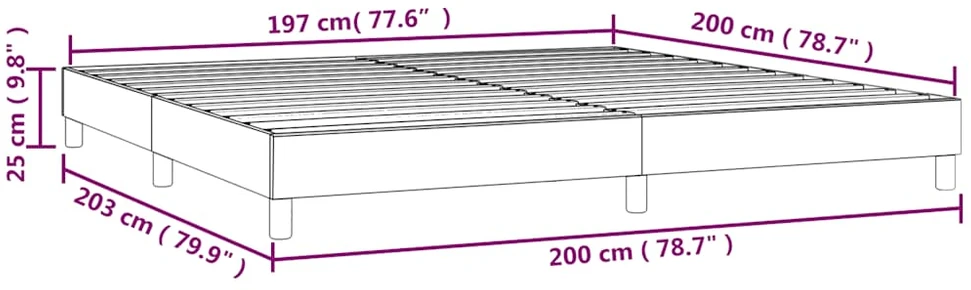 Lovos rėmas be čiužinio tamsiai mėlynas 200x200 cm aksomas