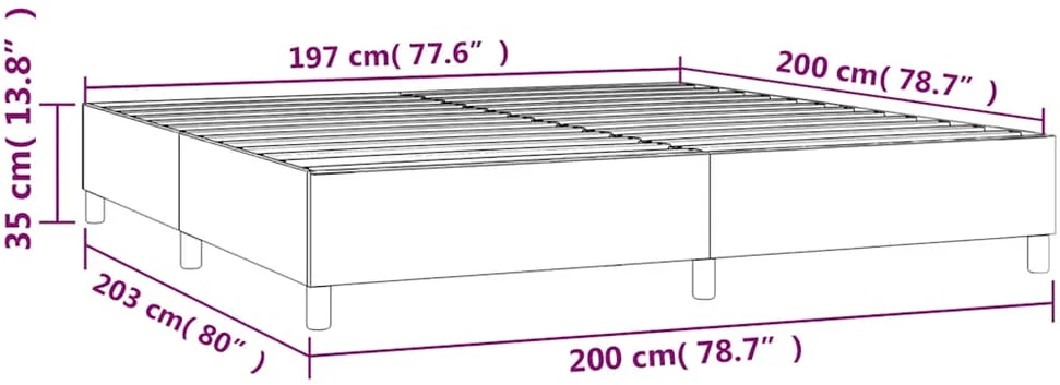 Lovos rėmas be čiužinio tamsiai mėlynas 200x200 cm aksomas