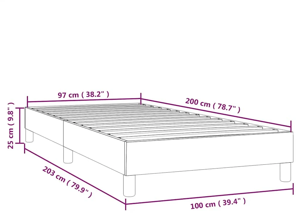Lovos rėmas be čiužinio tamsiai mėlynas 100x200 cm aksomas