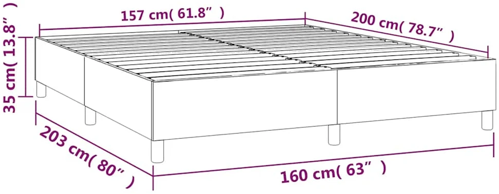 Lovos rėmas be čiužinio tamsiai mėlynas 160x200 cm aksomas