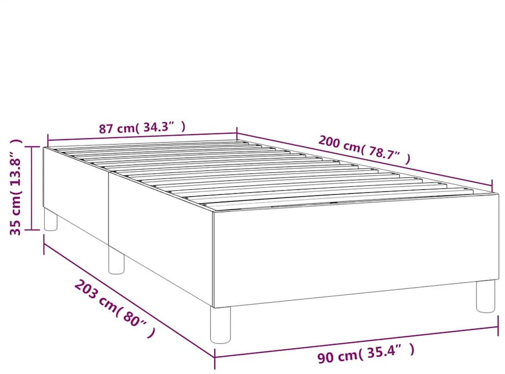 Lovos rėmas be čiužinio tamsiai mėlynas 90x200 cm aksomas