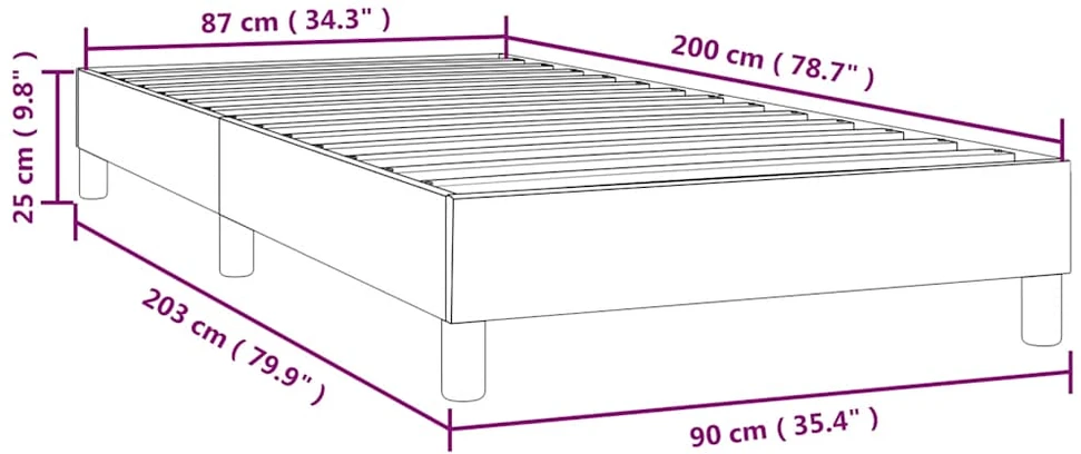 Lovos rėmas be čiužinio tamsiai mėlynas 90x200 cm aksomas