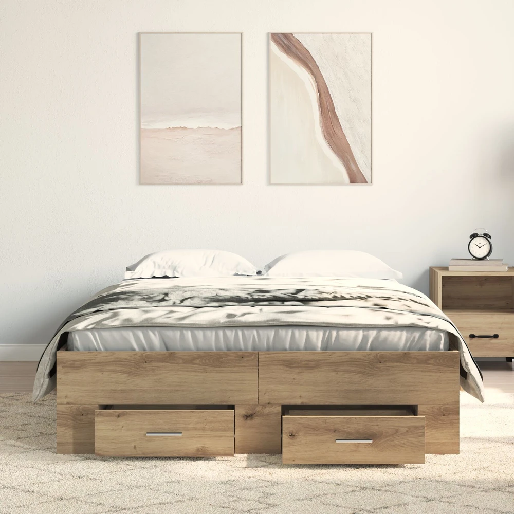Lova Lovos rėmas Amatininkų ąžuolas 120 x 190 cm Apdirbta mediena