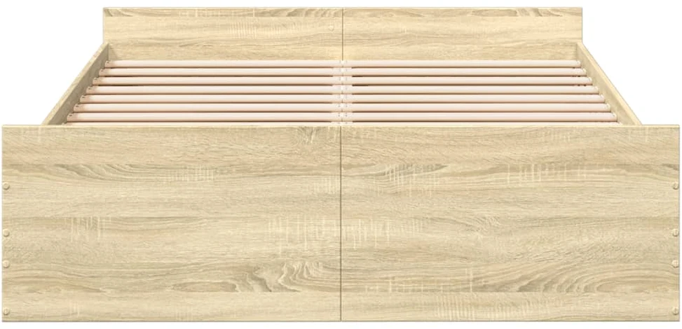 Lovos rėmas su stalčiais, ąžuolo, 120x200cm, apdirbta mediena