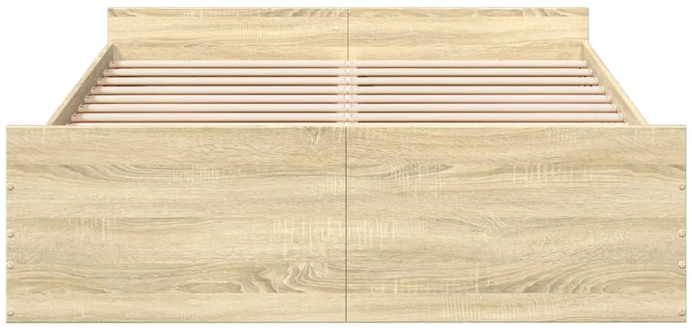 Lovos rėmas su stalčiais, ąžuolo, 140x190cm, apdirbta mediena