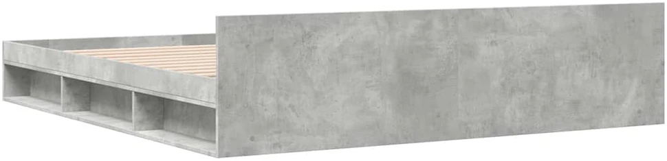Lovos rėmas su stalčiais, betono, 180x200cm, apdirbta mediena