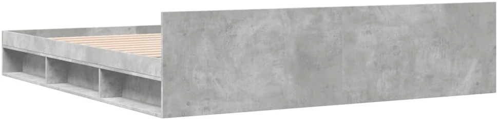 Lovos rėmas su stalčiais, betono, 200x200cm, apdirbta mediena