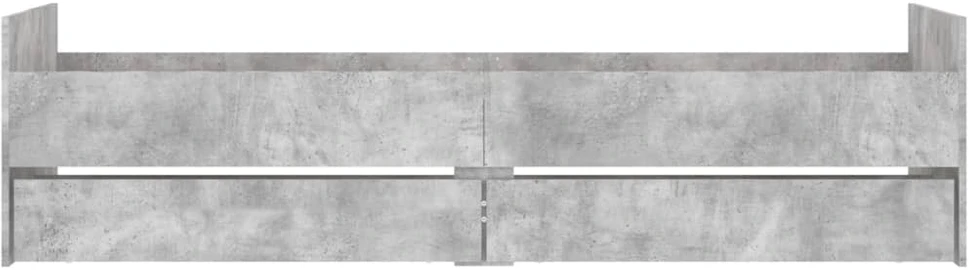 Lovos rėmas su stalčiais, betono pilkos spalvos, 100x200cm