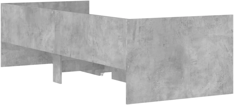 Lovos rėmas su stalčiais, betono pilkos spalvos, 90x200cm