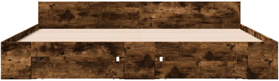 Lovos rėmas su stalčiais, dūminio ąžuolo, 200x200cm, mediena