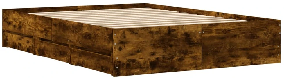 Lova Lovos rėmas su stalčiais, dūminio ąžuolo, 135x190cm, mediena