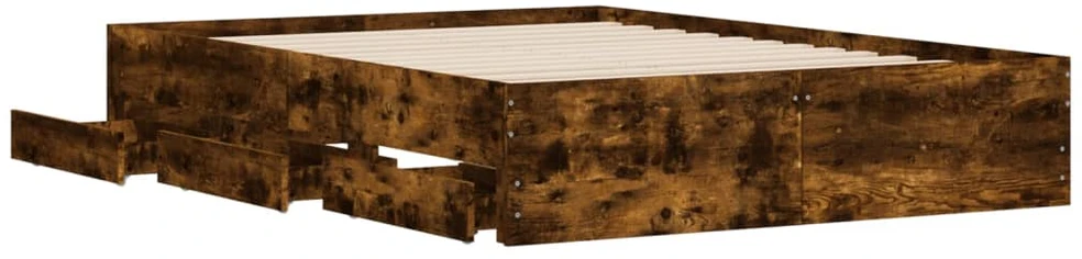 Lova Lovos rėmas su stalčiais, dūminio ąžuolo, 135x190cm, mediena