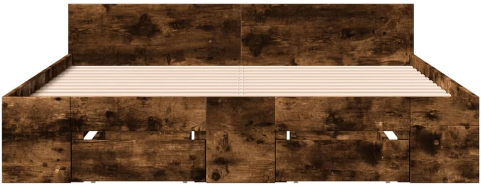 Lovos rėmas su stalčiais, dūminio ąžuolo, 120x200cm, mediena