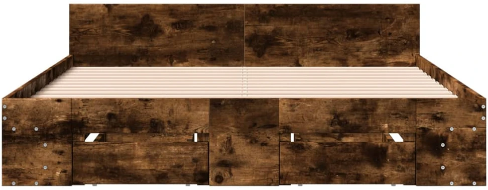Lovos rėmas su stalčiais, dūminio ąžuolo, 160x200cm, mediena