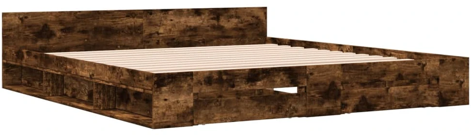 Lovos rėmas su stalčiais, dūminio ąžuolo, 180x200cm, mediena