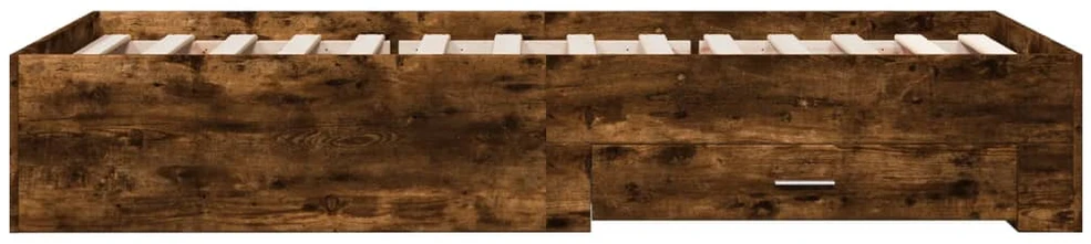 Lovos rėmas su stalčiais, dūminio ąžuolo, 100x200cm, mediena