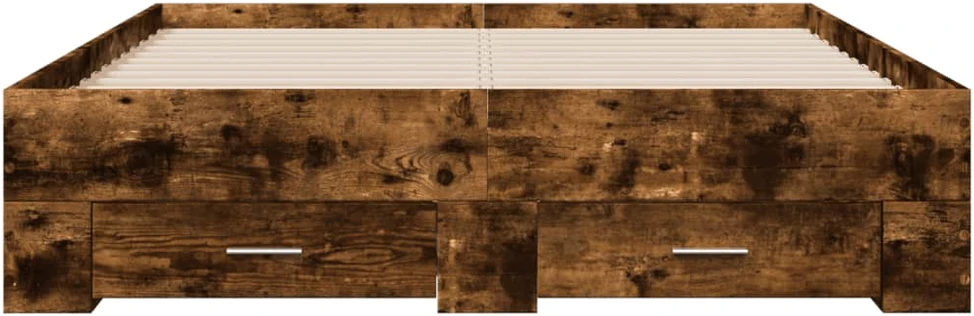 Lovos rėmas su stalčiais, dūminio ąžuolo, 120x200cm, mediena