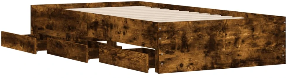 Lovos rėmas su stalčiais, dūminio ąžuolo, 90x200cm, mediena