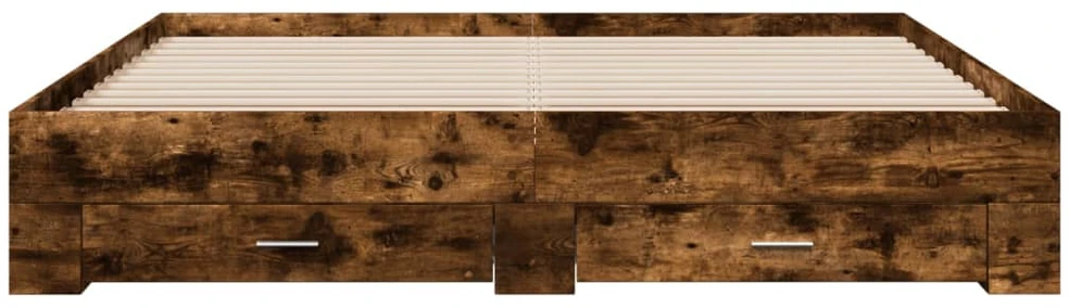 Lovos rėmas su stalčiais, dūminio ąžuolo, 200x200cm, mediena