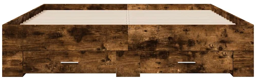 Lovos rėmas su stalčiais, dūminio ąžuolo, 150x200cm, mediena